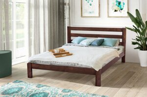 Ліжко двоспальне з масиву сосни ГЕФЕСТ, Мікс меблі, колір горіхів