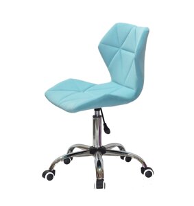 Офісне крісло на коліщатках з оксамитовою оббивкою блакитного кольору TORINO CH - OFFICE-1019