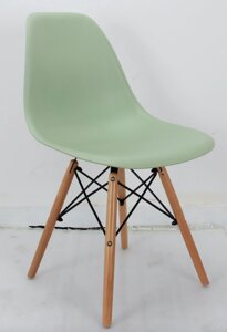 Пластиковий стілець на букових ногах nik n onder mebli, зелений 45