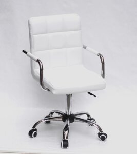 Крісло офісне на колесах AUGUSTO-ARM CH-OFFICE екошкіра , білий