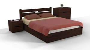 Ліжко двоспальне дерев'яне Айріс з підйомною рамою Мікс меблі, колір темний горіх