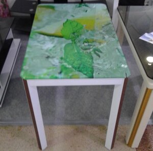 Скляний стіл для кухні з малюнком ДКС Престиж Антонік, колір на вибір