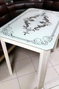 Скляний стіл для кухні з малюнком ДКС Модерн дзеркало Антонік, колір на вибір
