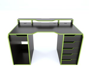 Геймерський ігровий стіл ZEUSTMLEGION-2, колір чорний/лайм