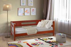Ліжко дерев'яне односпальне Сьюзі 90х200 Мікс меблі , колір горіх, тік