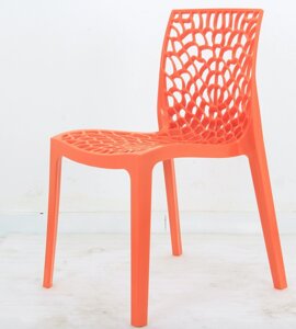 Стілець пластиковий для дому / офісу / кафе / дачі CRYSTAL, помаранчевий 70
