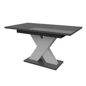 Обідній розсувний стіл ЛАМАР МДФ Neman, колір сірий глянець
