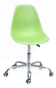 Офісний пластиковий стілець на коліщатках регульований Nik Office Onder Mebli, колір зелений 41