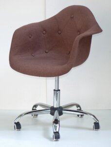 Крісло офісне пластикове на колесах Leon Soft Office Onder Mebli віскоза , коричневий к-10