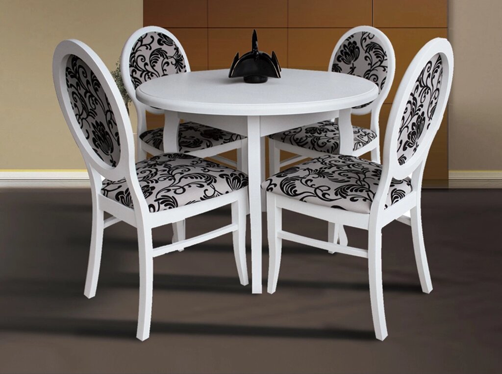 Стіл обідній розкладний круглий ЕЛІС Fusion Furniture, колір білий - знижка