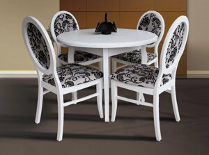Стіл обідній розкладний круглий ЕЛІС Fusion Furniture, колір білий