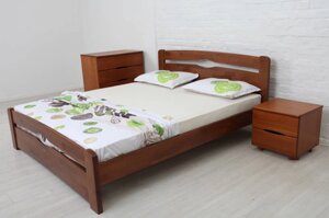 Ліжко двоспальне дерев'яне з узніжжям Кароліна Мікс меблі, колір на вибір