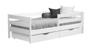 Ліжко односпальні з бортиками з масиву вільхи МАРТА Fusion Furniture, колір білий