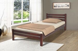 Ліжко односпальне з масиву сосни Еко Мікс меблі, колір темний горіх