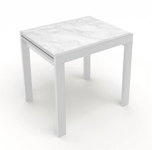 Скляний стіл на кухню Слайдер + скло Fusion Furniture, колір білий / скло УФ 15 265