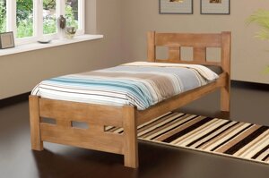 Ліжко дерев'яне односпальне SPACE 90х200 (Спейс) Мікс меблі, колір твк масло-віск