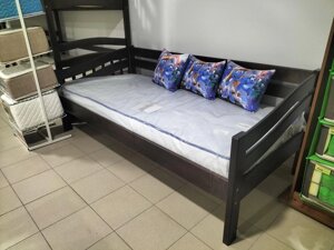Односпальне ліжко дерев'яне 900*2000 Ілона RoomerIN , колір горіх / темний горіх