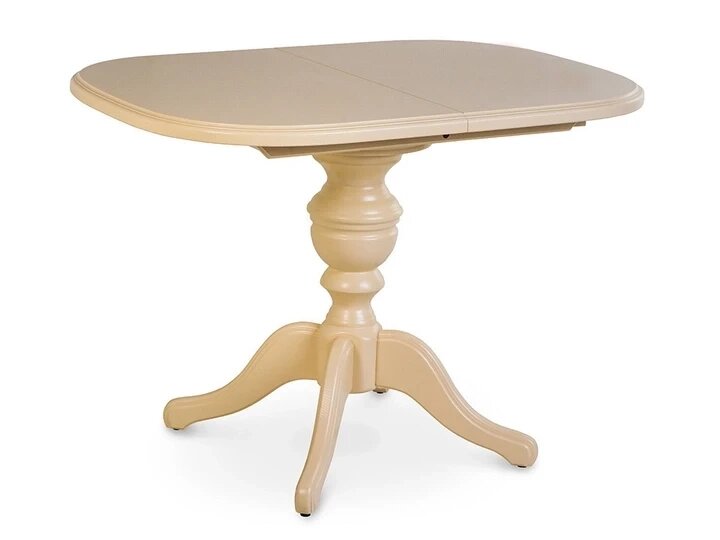 Стіл обідній на одній ніжці Еміль Fusion Furniture, колір ваніль, бежевий - розпродаж