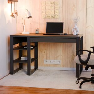 Стіл офісний Neman ВОЛЬФ 1200x600x750 Антрацит/Чорний