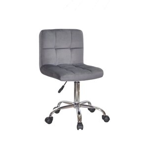 Офісне крісло на коліщатках з оксамитовою оббивкою сірого кольору ARNO СН-OFFICE-1004