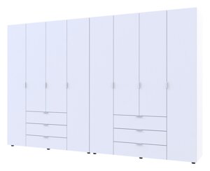 Розпашна Шафа для одягу Doros Гелар комплект Білий 4+4 ДСП 310х49,5х203,4 (42002121)