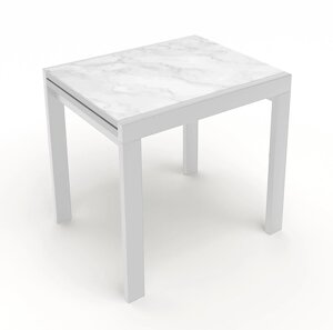 Скляний стіл на кухню Слайдер + скло Fusion Furniture, колір білий / скло УФ 15 265