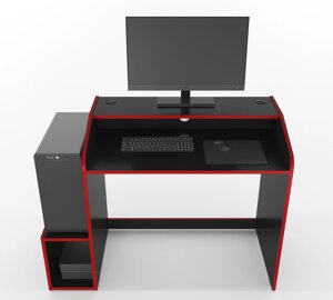 Геймерський стіл ZEUS — Geme WAKADA W1, колір чорний/червоний