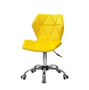 Офісне крісло на коліщатках з оксамитовою оббивкою жовтого кольору TORINO CH - OFFICE-1027