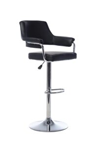 Барний стілець на хромованій металічній ніжці B-91 Vetro, оббивка велюр колір чорний