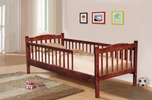 Ліжко дитяче з двома бортами безпеки з масиву сосни Юніор Мікс меблі, колір на вибір