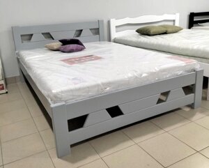 Ліжко двоспальне з масиву вільхи Берта 3 RoomerIN, колір сірий
