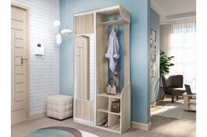 Передпокій в маленький коридор з шафою купе Бриз Мікс меблі, колір дуб сонома трюфель