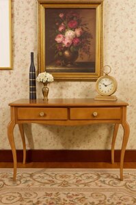 Консольний стіл (туалетний) дерев'яний Вікторія Evrodim, колір горіх