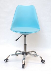 Офісний пластиковий стілець на коліщатках Milan Office, блакитний 52