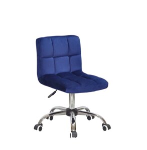 Офісне крісло на коліщатках з оксамитовою оббивкою синього кольору ARNO СН-OFFICE-1026