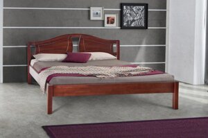 Ліжко двоспальне дерев'яне Марта 160х200 Мікс меблі, колір горіх / каштан