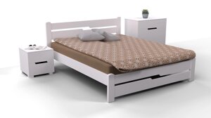 Ліжко двоспальне деревяне Айріс з узніжжям Мікс меблі, колір білий