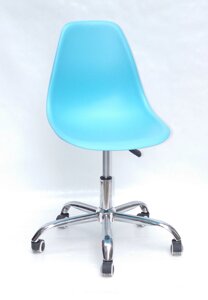 Офісний пластиковий стілець на коліщатках регульований Nik Office Onder Mebli, блакитний 52