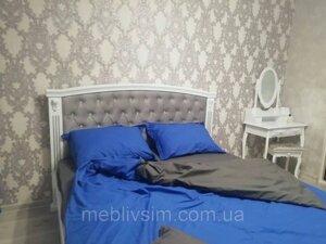 Ліжко дерев'яне з м'яким наголов'ям Каліпсо Люкс, колір на вибір