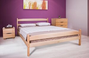 Ліжко двоспальне дерев'яне з ізножьем Ликерія Мікс меблі, колір на вибір