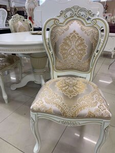 Стілець обідній в класичному стилі Кардинал TES MOBILI Сlassic, колір білий жасмин + патина золото
