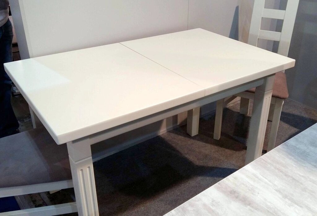 Стіл обідній Класик Люкс  140 Fusion Furniture, колір білий, ваніль RAL1013, бежевий RAL1015 - Україна