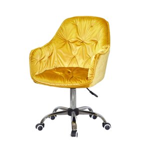 Крісло офісне м'яке на коліщатках , оббивка оксамит MARIO CH - OFFICE, колір жовтий Y-10