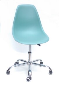 Офісний пластиковий стілець на коліщатках регульований Nik Office Onder Mebli, колір зелений 40