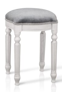 Пуф для спальні або передпокою Сицилія Мікс меблі, колір білий з патиною срібло