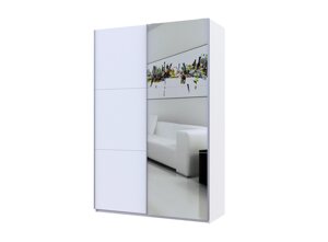 Шафа купе Doros G-Caiser Білий 1 ДСП / 1 Дзеркало / 3 частини 160х60х240 (42002103)