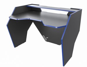Геймерський стіл ZEUS — Game GROM, колір чорний/синій