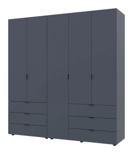 Розпашна Шафа для одягу Doros Гелар комплект Графіт 2+3 ДСП 193,7х49,5х203,4 (42002132)