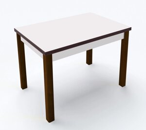 Стіл обідній розкладний Марсель Fusion Furniture, колір ніг горіх/стільниця біла