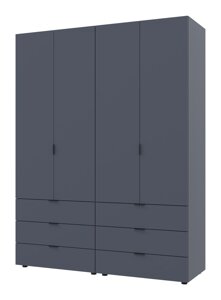 Розпашна Шафа для одягу Doros Гелар комплект Графіт 2+2 ДСП 155х49,5х203,4 (42002131)